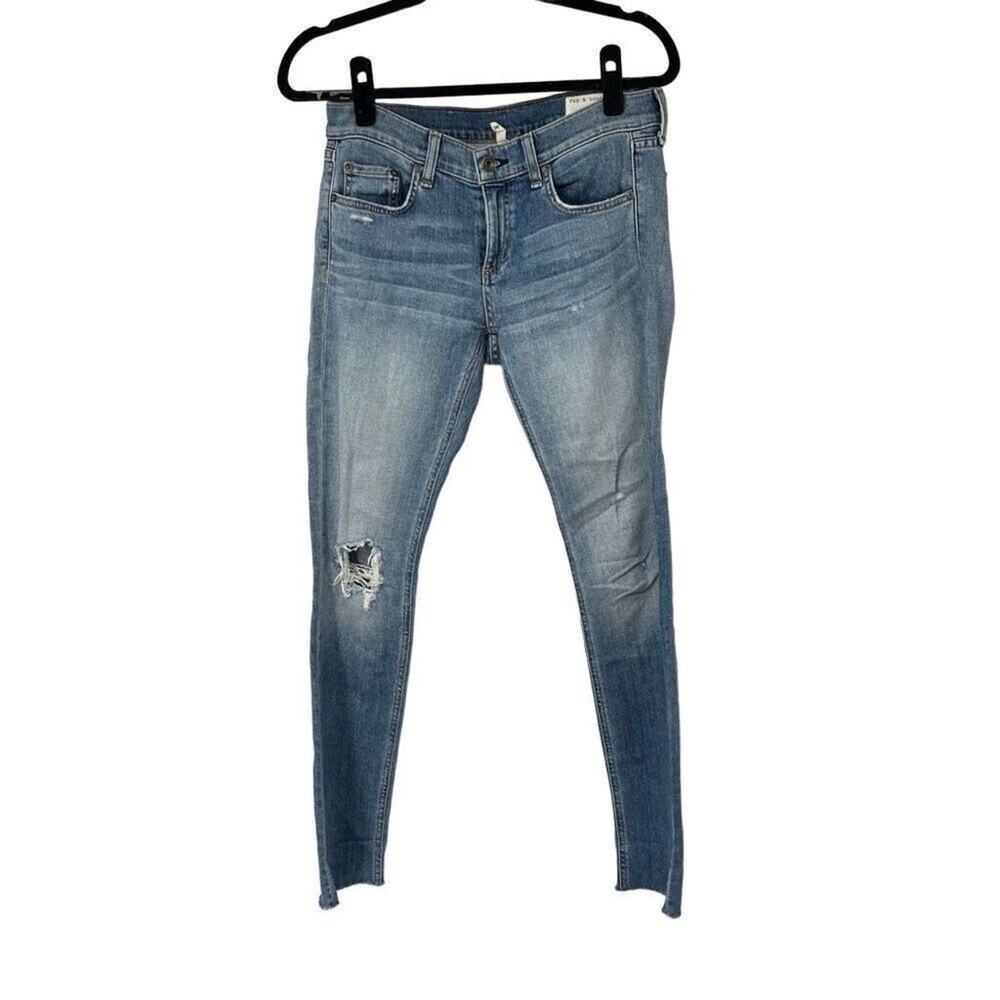 Rag & Bone Dre Distressed Raw Hem Jeans Sz 25 Womens
